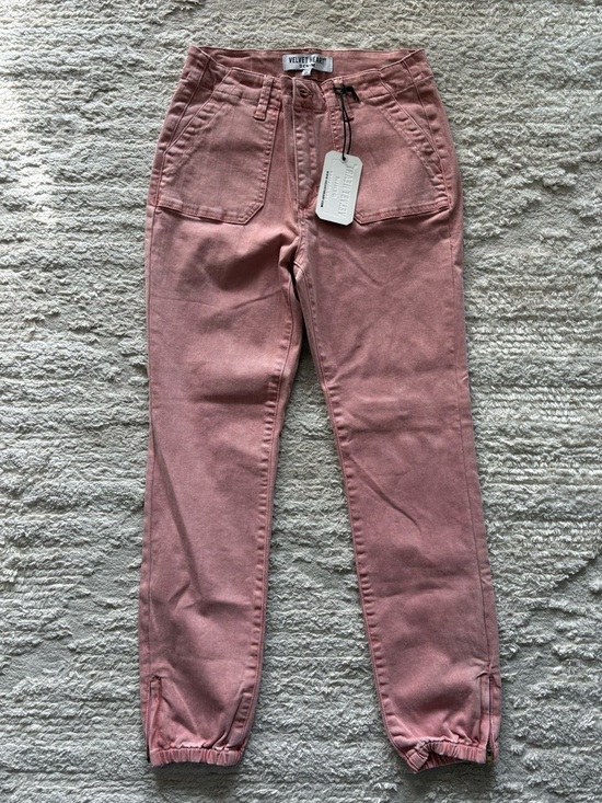 Velvet Heart Denim - NWT Velvet Heart Ash Pink Utility Joggers Flap Pockets Size 27